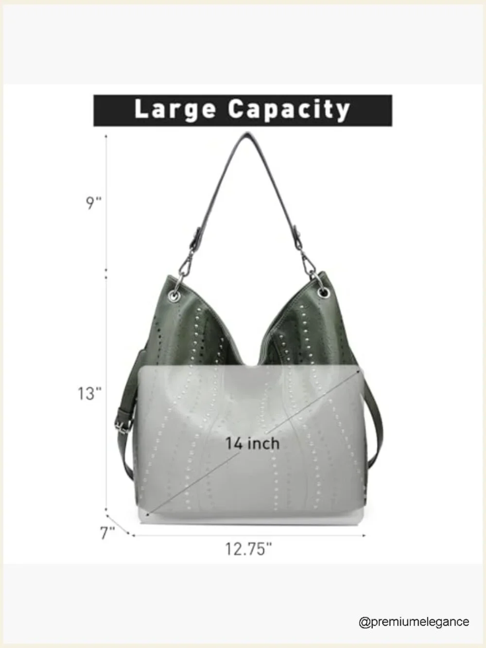 Large Vegan Leather Hobo Bag Crossbody Shoulder Tote Purse Laptop Wallet Set